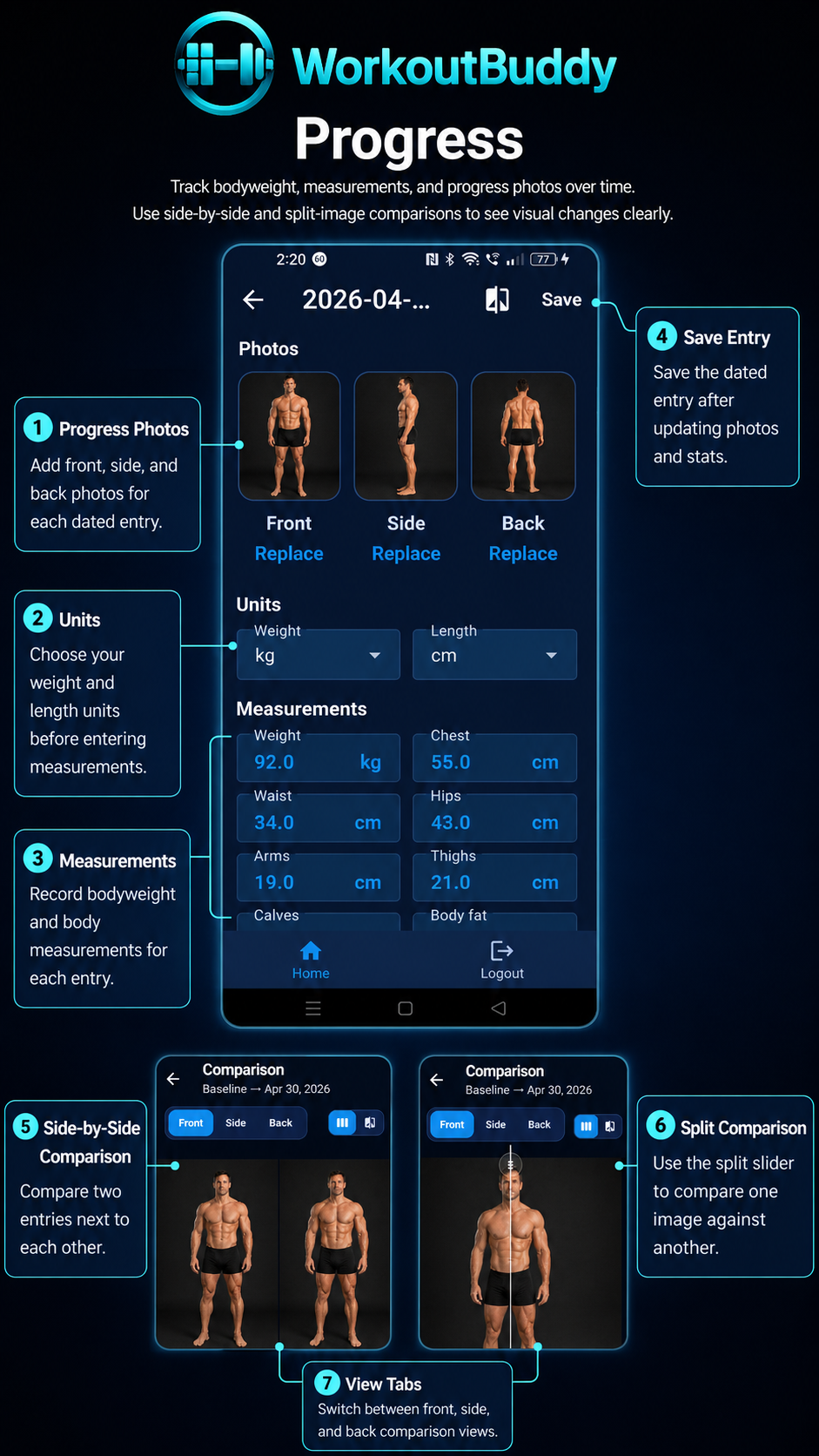 WorkoutBuddy My Progress guide screenshot